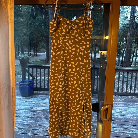 Lulus Olive Green Spotted Midi Dress - Picture 8 of 9